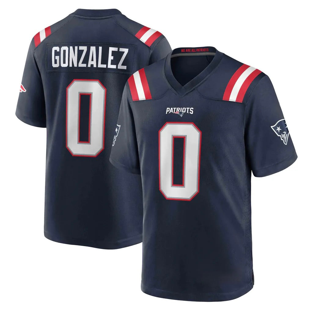 NE.Patriots #0 Christian Gonzalez Player Navy Vapor F.U.S.E. Limited Stitched American Football Jerseys