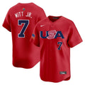 Bobby Whitt Jr. USA Baseball 2026 World Baseball Classic Alternate Stadium Jersey - Red