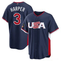 Bryce Harper USA Baseball 2026 World Baseball Classic Road Stadium Jersey - Navy